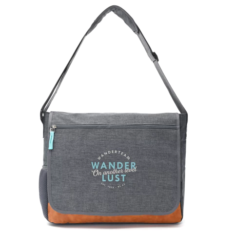 Morral de Hombre con Tapa y cierre Gris