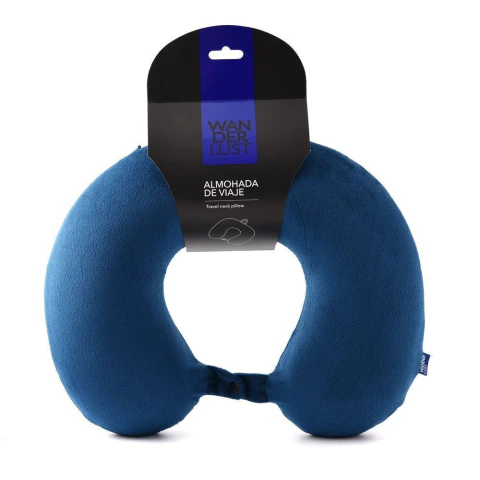 Almohadita de Viaje Memory Foam Wanderlust c/bolsita azul