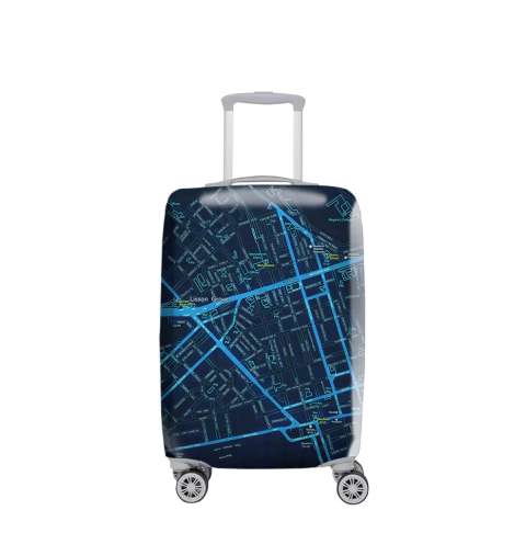 Funda de Valija Cubritas Mapas Azul - comprar online