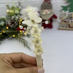 Tiara Luxo Off White - Une Laços 
