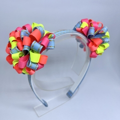 Tiara de Pompom Jeans Com Neon - comprar online