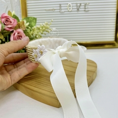 Porta Coque Strass Branco/Dourado na internet