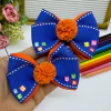 Parzinho laço cruzado c/Pompom