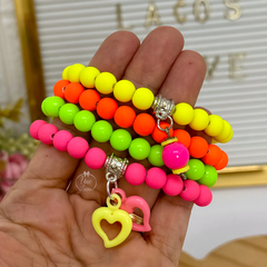Pulseira Infantil Neon/Coração na internet