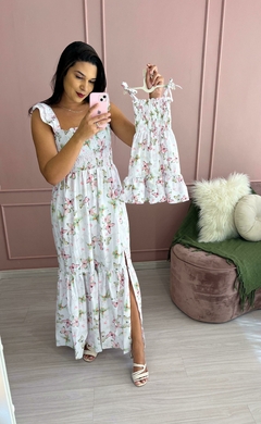 Vestido Santorine Branco Borboleta - Longo Adulto - comprar online