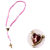 Terço Santa Terezinha em Cristal rosa e entremeio coração