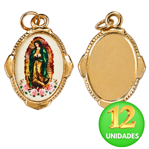 Medalha N Sra de Guadalupe Chapa Resinada 12 unid