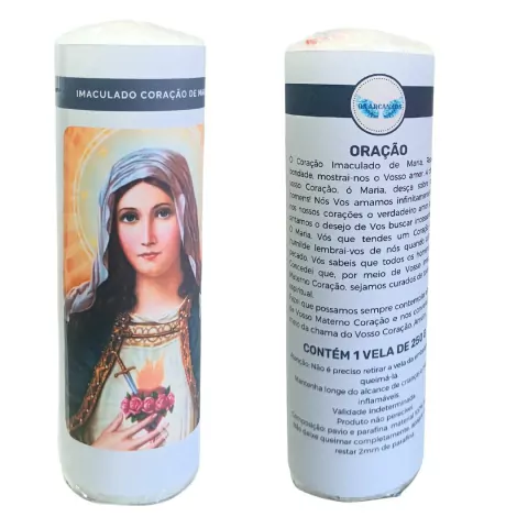 Vela 7 dias votiva Imaculado Coração de Maria 1 unidade