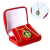 Colar Folheado Medalha Milagrosa Resinada Azul Dou G01 60cm