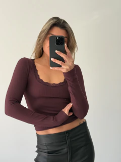remera manga larga ribb- puntillas - comprar online