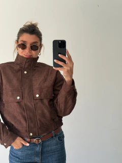 bomber gamuzada - cuello alto - comprar online