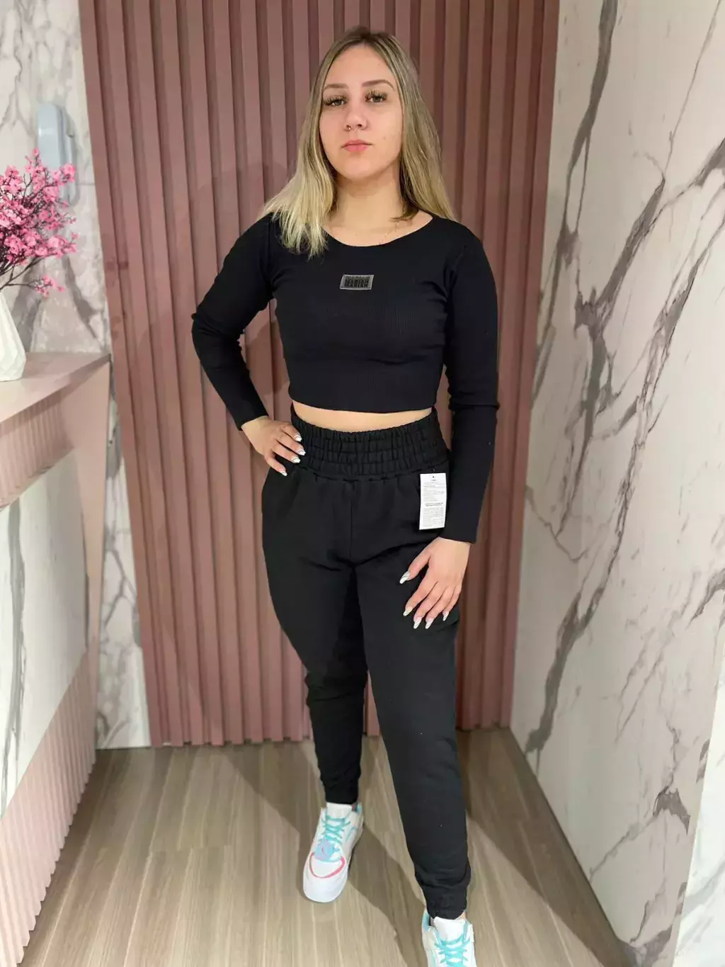 MARIAH Calça moletom preta