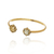 Bracelete Cristal Transparente Aro Elsa Ouro Vintage | Monica Di Creddo