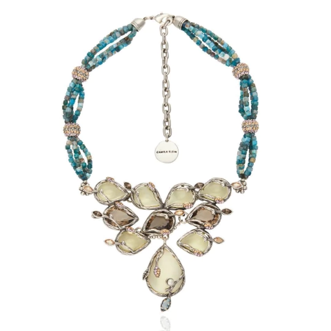 Colar Pedras Naturais Pétalas de Buganvilia Prata Velho | Camila Klein - comprar online