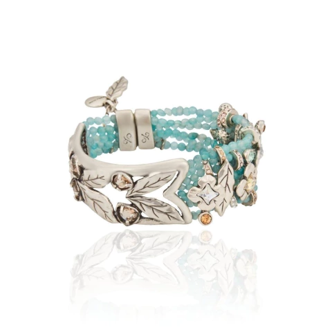 Pulseira Cristais Malva Prata Velho | Camila Klein