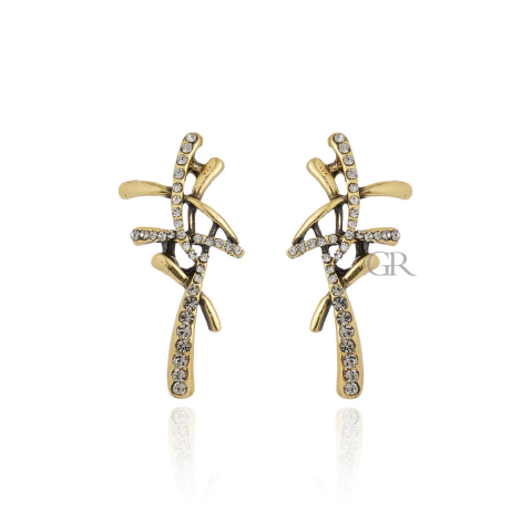 Brinco Cristais Ouro Vintage | Nino Bran - comprar online
