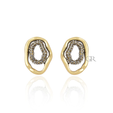 Brinco Cristais Ouro Vintage | Nino Bran - comprar online