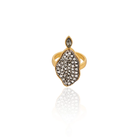 Anel Cristais Ouro Velho - Pimenta | Camila Klein