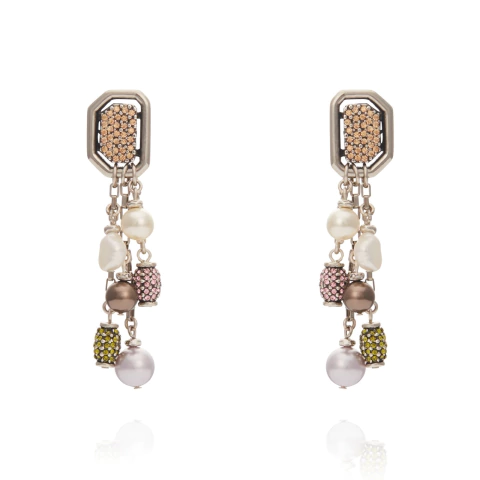 Brinco Longo Essencial Pérola Prata Velho | Camila Klein