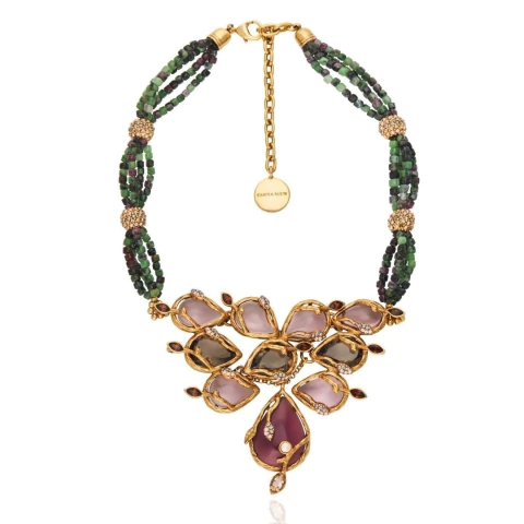 Colar Pedras Naturais Pétalas de Buganvilia Ouro Velho | Camila Klein - comprar online