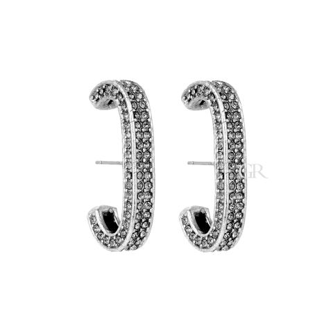 Brinco Ear Hook Rock Lovers Prata Vintage | Claudia Arbex - comprar online