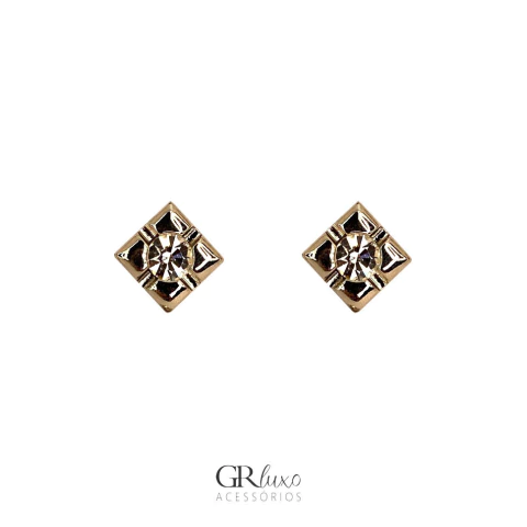 Brinco cristais transparentes prata velho | Morena Canela