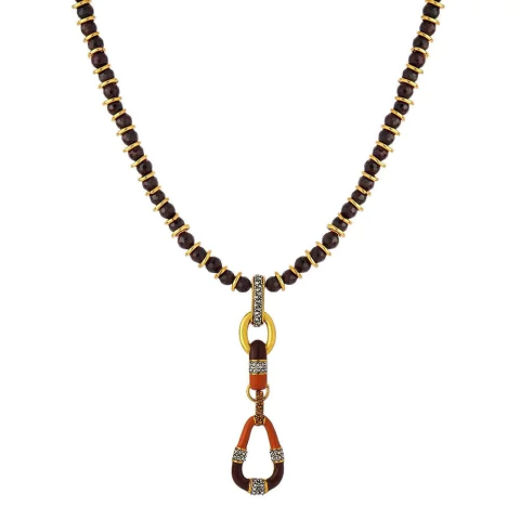 Colar Pedras Naturais Com Pingente ouro velho | Camila Klein