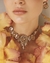 Colar Flor de Mandacaru Cristais Transparentes Ouro Vintage | Claudia Arbex - comprar online