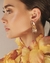Brinco Flor de Mandacaru Cristal Transparente Ouro Vintage | Claudia Arbex - comprar online