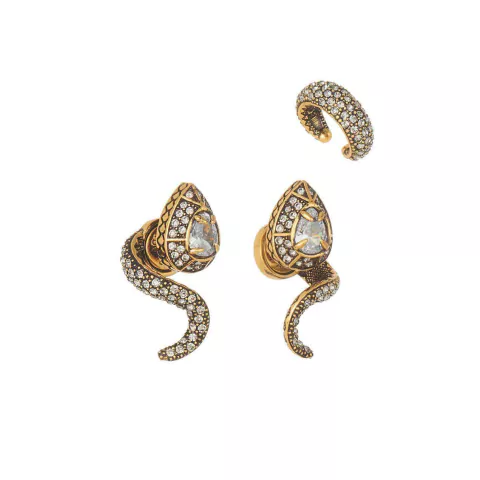 Brinco Tri Snake BO.BÔ Ouro Light | Hector Albertazzi - comprar online