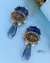 Brinco Flor de Mandacaru Gota Cristais Azul Ouro Vintage | Claudia Arbex na internet
