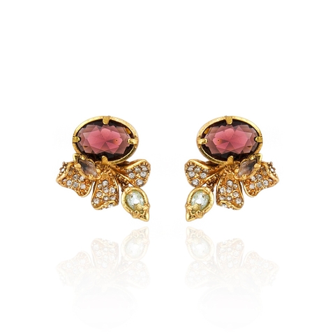 Brinco Ametista Astrea Ouro Vintage | Claudia Arbex - comprar online