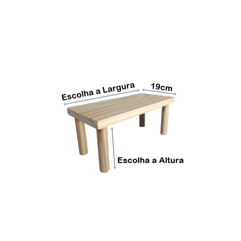 Plataforma para Terrários e Gaiolas com 19cm e Altura e Largura Variáveis