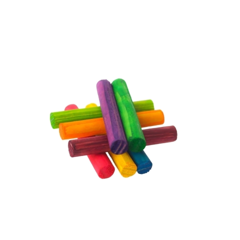 Palito de Madeira Colorido para Chinchilas Hamster Coelhos Gerbil Twister Roedores em geral