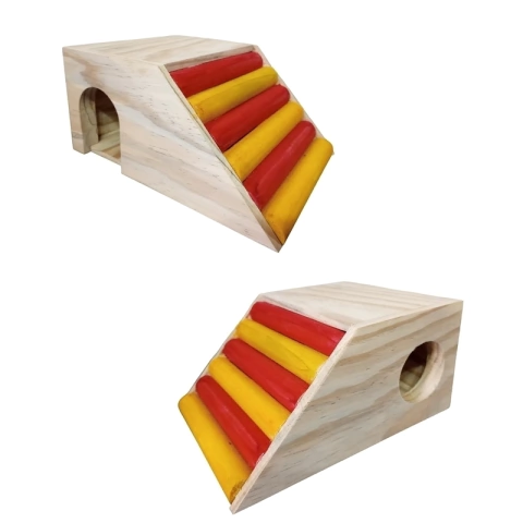 Casinha com Rampa para Pequenos Roedores Hamsters Gerbil Toca Casa