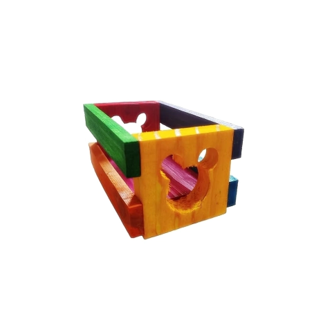 Mini Alfafeiro Porta Feno Colorido em Madeira para Roedores Coelhos Chinchilas Porquinho da Índia Hamster