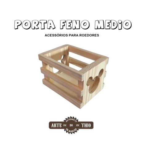 Alfafeiro Porta Feno em Madeira Para Coelho Chinchila Porquinho da índia e Roedores diversos