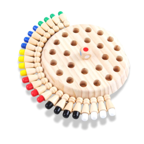 Xadres das cores em madeira