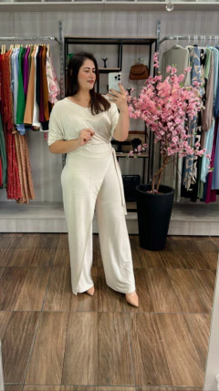 Conjunto Esmeralda em Malha Texturizada - Off - Elis Alves Boutique