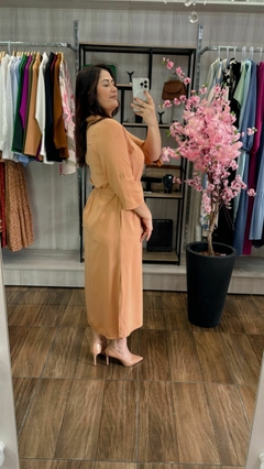 Chemise Bella em Viscose Sarjado - Bege - Elis Alves Boutique