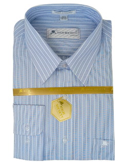 Camsia Azul con Rayas Blancas Marca High Society