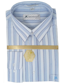 Camisa casual de caballero azul a rayas Marca High Society by Haber's