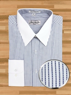 Camisa Rayas Puño y Cuello Blanco en internet