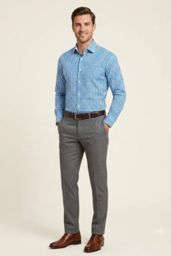 Camisa Slim fit Cuadros Azules - comprar en línea