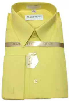 Camisa doble puño amarilla de la marca High Society