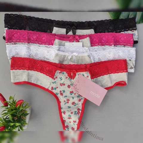 CALCINHA DE ALGODÃO COM RENDA