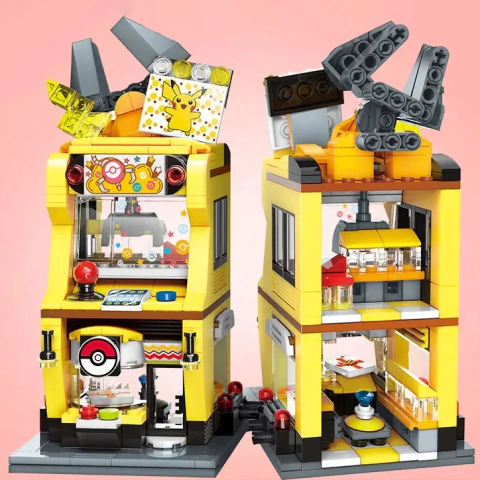 Imagem do Blocos de Montar Pokémon Street View Shop | Keeppley (Bulbasaur, Charmander, Squirtle e Pikachu)