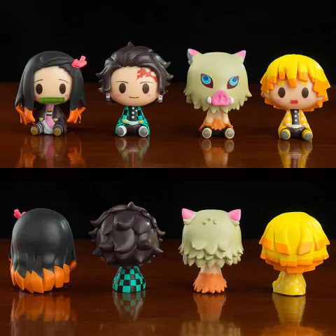 Conjunto 4 Miniaturas Demon Slayer | Tanjiro, Nezuko, Zenitsu e Inosuke - comprar online