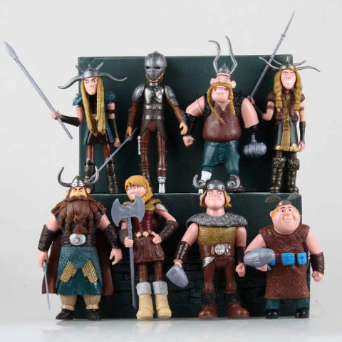 Conjunto 8 Action Figures Como Treinar O Seu Dragão | Vikings Treinadores