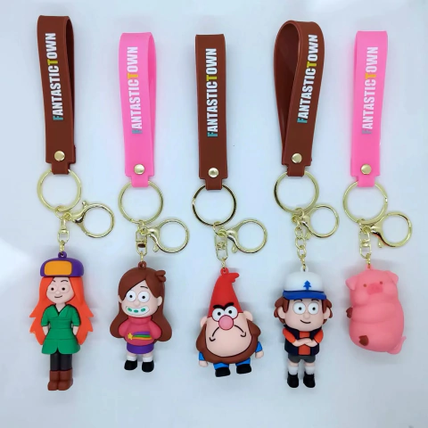 Chaveiro Gravity Falls: Um Verão de Mistérios | Dipper Pines, Mabel Pines, Wendy Corduroy, Waddles e Gnomos